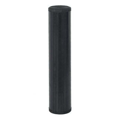 vidaXL Tapis carré noir 100x100 cm bambou