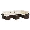 vidaXL Salon de jardin avec coussins 9 pcs marron r&eacute;sine tress&eacute;e