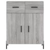 vidaXL Buffet haut Sonoma gris 69,5x34x180 cm Bois d'ing&eacute;nierie