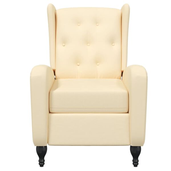 vidaXL Fauteuil de massage inclinable cr&egrave;me velours