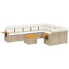 vidaXL Salon de jardin avec coussins 10 pcs beige r&eacute;sine tress&eacute;e