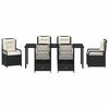 vidaXL Ensemble de salle &agrave; manger pour jardin 7 pcs Noir polyrotin