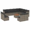 vidaXL Salon de jardin avec coussins 13 pcs gris r&eacute;sine tress&eacute;e