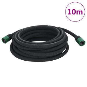 vidaXL Tuyau d'arrosage de jardin noir 0,6" 10 m caoutchouc