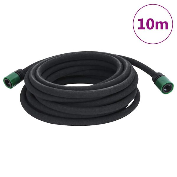 vidaXL Tuyau d'arrosage de jardin noir 0,6" 10 m caoutchouc