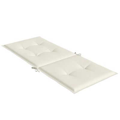 vidaXL Coussins de chaise à dossier haut lot de 4 crème mélangé tissu