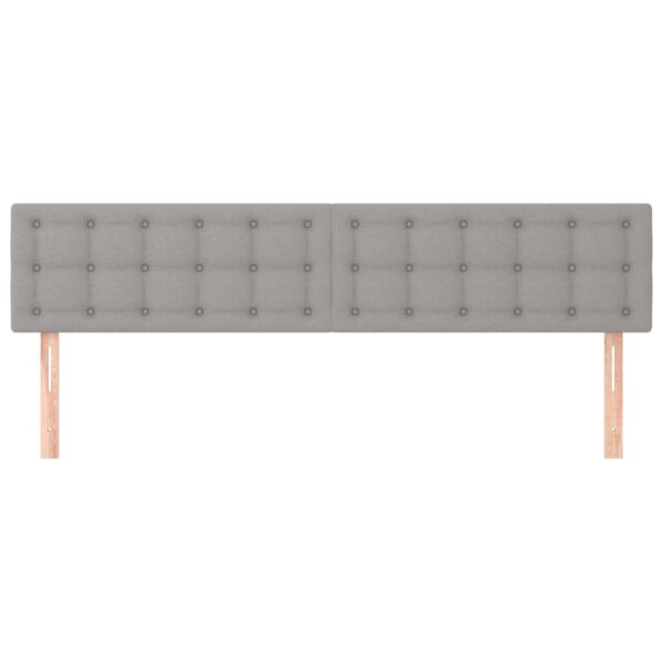 vidaXL T&ecirc;tes de lit 2 pcs Gris clair 100x5x78/88 cm Tissu
