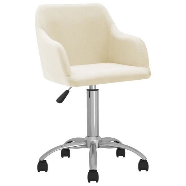 vidaXL Chaise pivotante de bureau Cr&egrave;me Tissu