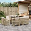 vidaXL Ensemble &agrave; manger de jardin et coussins 11 pcs beige poly rotin