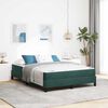 vidaXL Lit &agrave; ressorts avec matelas Vert fonc&eacute; 160 x 210 cm tissu