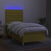 vidaXL Sommier &agrave; lattes de lit et matelas et LED Vert 80x200cm Tissu