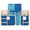 vidaXL Lit mezzanine enfants avec tunnel sans matelas bleu 80x200 cm