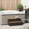 VidaXL Marche bain &agrave; remous noir 100x50x50,5cm polyrotin acacia massif