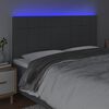 vidaXL T&ecirc;te de lit &agrave; LED Gris fonc&eacute; 180x5x118/128 cm Tissu