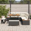 vidaXL Ensemble de canap&eacute; de jardin avec coussin Noir Poly rotin