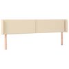 vidaXL T&ecirc;te de lit &agrave; LED Cr&egrave;me 203x16x78/88 cm Tissu