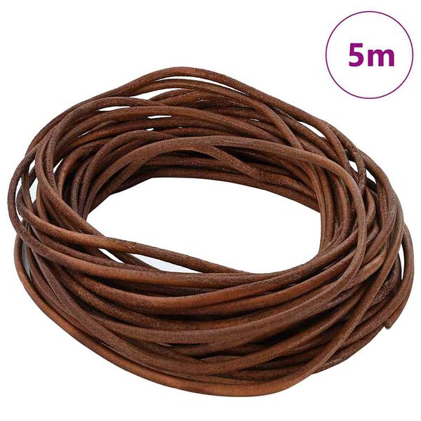 vidaXL Corde en Cuir Marron Clair &Oslash;3 mm x 5 m Cuir