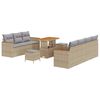 vidaXL Ensemble de canap&eacute; de jardin 14 pcs Beige et Gris clair