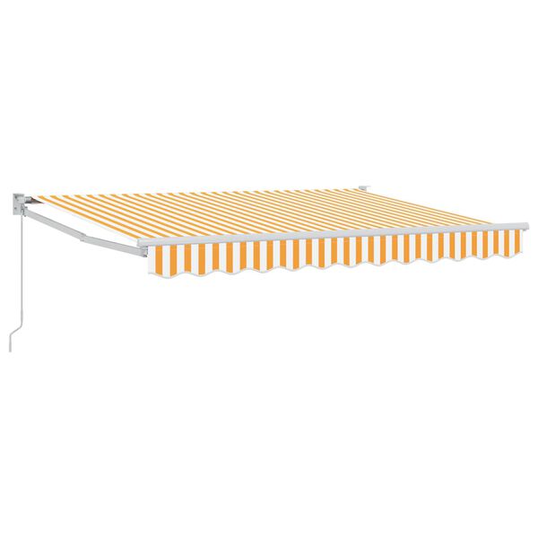 vidaXL Auvent r&eacute;tractable manuel Jaune et blanc 3,5 x 2 m