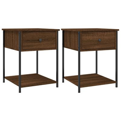 vidaXL Tables de chevet 2 pcs chêne marron 44x45x58 cm bois ingénierie