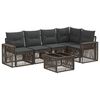 vidaXL Ensemble de canap&eacute; de jardin 6 pcs Gris et Gris fonc&eacute; polyrotin