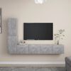 vidaXL Ensemble de meubles TV 4 pcs Gris b&eacute;ton Bois d'ing&eacute;nierie