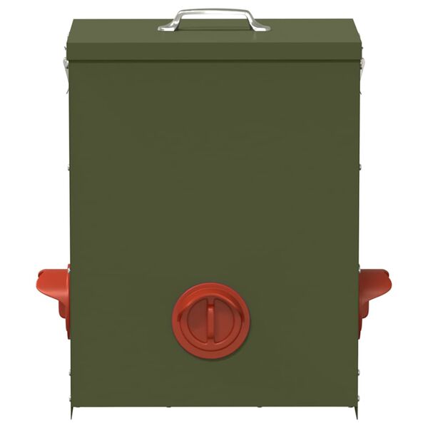 vidaXL Mangeoire pour poules Vert olive 32,5 x 20,5 x 43 cm