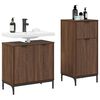 vidaXL Ensemble de mobilier de salle de bain 2 pcs Ch&ecirc;ne marron