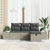 vidaXL Ensemble de canap&eacute; de jardin 4 pcs Gris clair Poly rotin