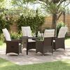 vidaXL Ensemble de salle &agrave; manger pour jardin 5 pcs Marron polyrotin
