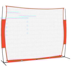 vidaXL Filet de baseball portable rouge et noir 369x107x271 cm
