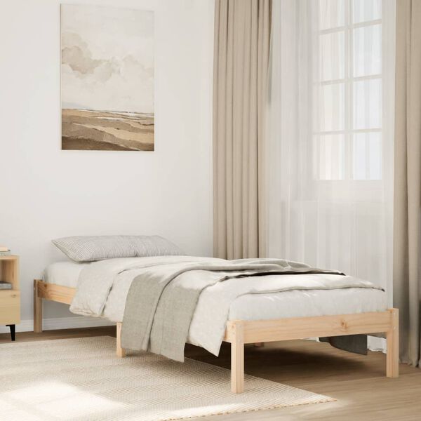 vidaXL Cadre de lit extra long sans matelas 90x220 cm bois massif pin