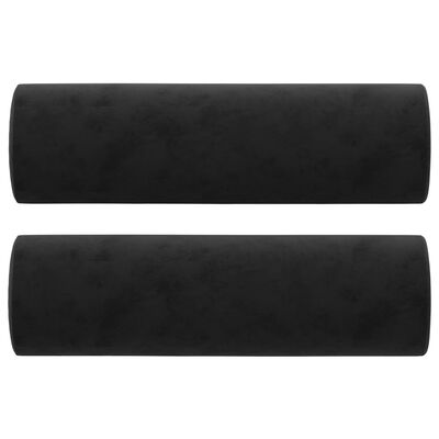 vidaXL Coussins décoratifs lot de 2 Noir Ø15x50 cm Velours