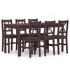 vidaXL Ensemble de salle &agrave; manger 7 pcs Pin&egrave;de Marron fonc&eacute;