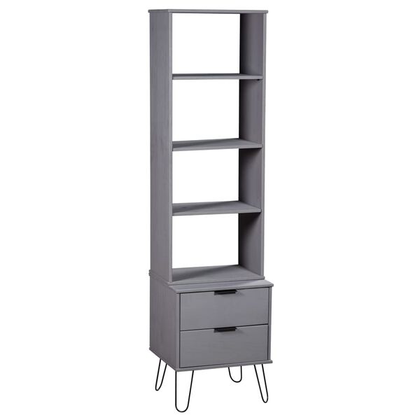 vidaXL Biblioth&egrave;que New York Gris Bois de pin massif
