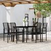 vidaXL Ensemble &agrave; manger de jardin 7 pcs Noir