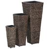 vidaXL Lits sur&eacute;lev&eacute;s 3 pcs Jacinthe d'eau Marron fonc&eacute;