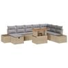 vidaXL Ensemble de canap&eacute; de jardin 9 pc Beige Poly rotin