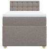 vidaXL Sommier &agrave; lattes de lit avec matelas Taupe 100x200 cm Tissu