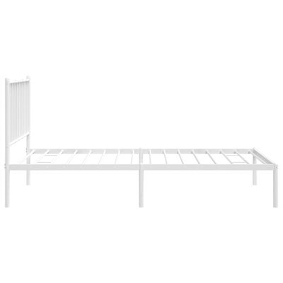 vidaXL Cadre de lit métal sans matelas avec tête de lit blanc 90x190cm