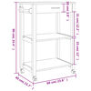 vidaXL Chariot de cuisine MONZA 60x40x88,5 cm bois massif de pin