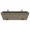 vidaXL Jardini&egrave;res avec crochets 2 pcs gris r&eacute;sine tress&eacute;e