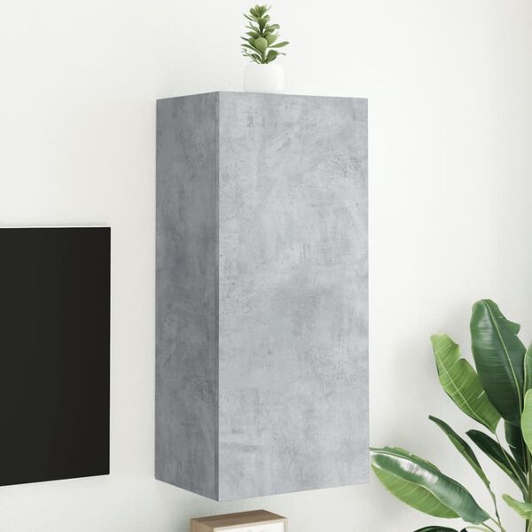 vidaXL Meuble TV mural gris b&eacute;ton 40,5x30x90 cm bois d'ing&eacute;nierie