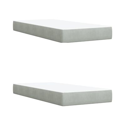 vidaXL Sommier à lattes de lit et matelas Gris clair 200x200cm Velours