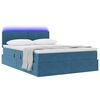 vidaXL Lit avec rangement et LED Bleu fonc&eacute; 140 x 200 cm Velours