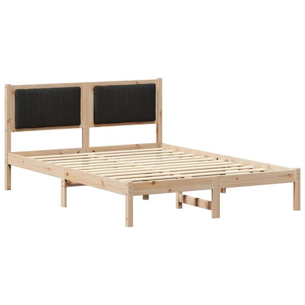 vidaXL Cadre de lit avec t&ecirc;te de lit rembourr&eacute;e Noir 135 x 190 cm