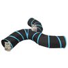 vidaXL Tunnel pour chats à 3 voies Noir et bleu 25 cm Polyester