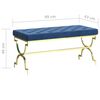 vidaXL Banc 99 cm Bleu Velours et acier inoxydable