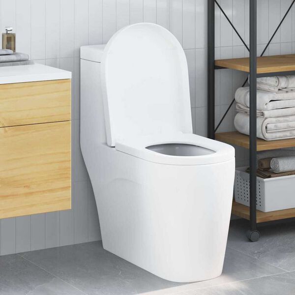 vidaXL Siège de toilette Blanc 48 x 36,5 x 4,5 cm Polypropylène