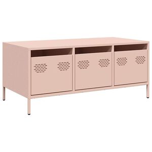vidaXL Table basse rose 101,5x50x43,5 cm acier lamin&eacute; &agrave; froid
